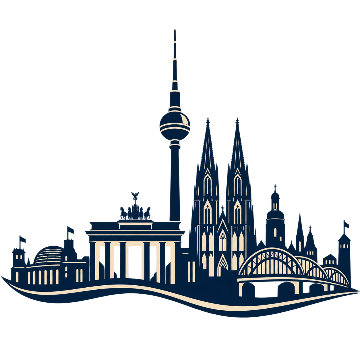 Berlin and Cologne skyline